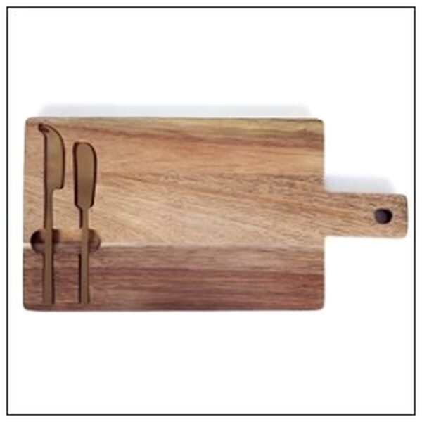 PLATEAU FROMAGE EN ACACIA + 2 COUTEAUX
