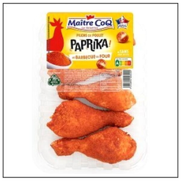 PILONS DE POULET PAPRIKA 550G MAITRE COQ