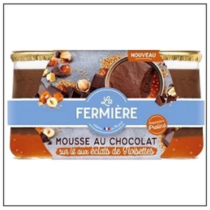 CAT-08757 MOUSSE CHOCO S/LIT ECLATS NOISETTES 2X87G FERMIÈRE - Image 1