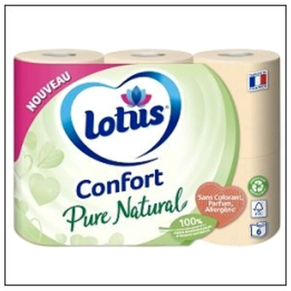 L.6 RLX PAPIER TOILETTE CONFORT PURE NATURAL LOTU