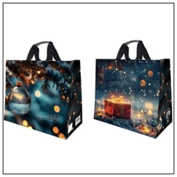SAC TISSE DECOR FIN ANNEE 43+20X38CM (33LITRES)