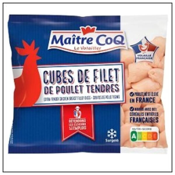 CUBES DE FILET DE POULET TENDRE 600G MAITRE COQ SG