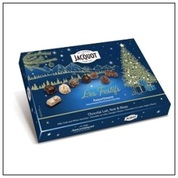 BOITE ASSORTIMENT CHOCOLA T LAIT/NOIR/BLC 433G JACQ